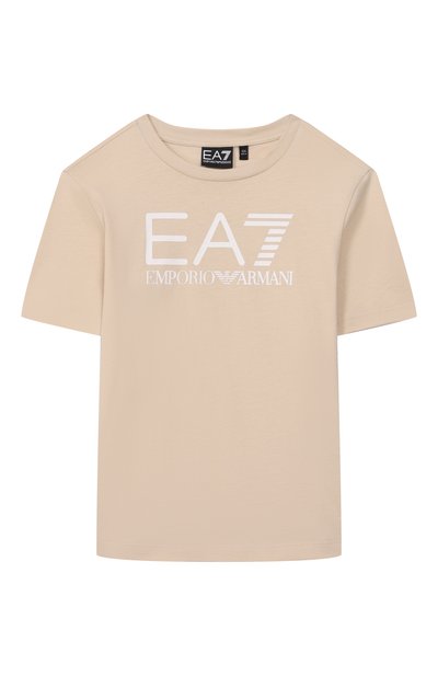 Комплект из футболки и шорт EA7 бежевого цвета по цене 9985 руб., арт. 7B000302/AF10375, фото 2 Комплект из футболки и шорт EA7, арт. 7B000302/AF10375, фото 2