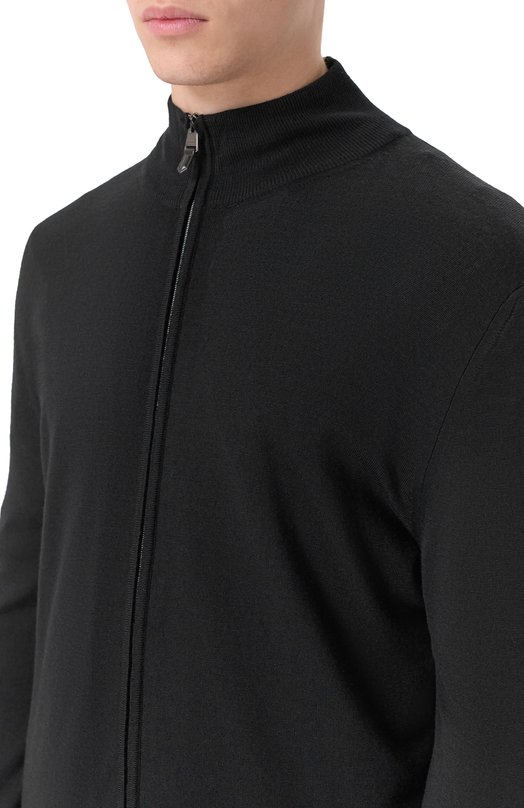 Шерстяной кардиган Canali C0022/MK01149 Чёрный  C0022/MK01149 Фото 5