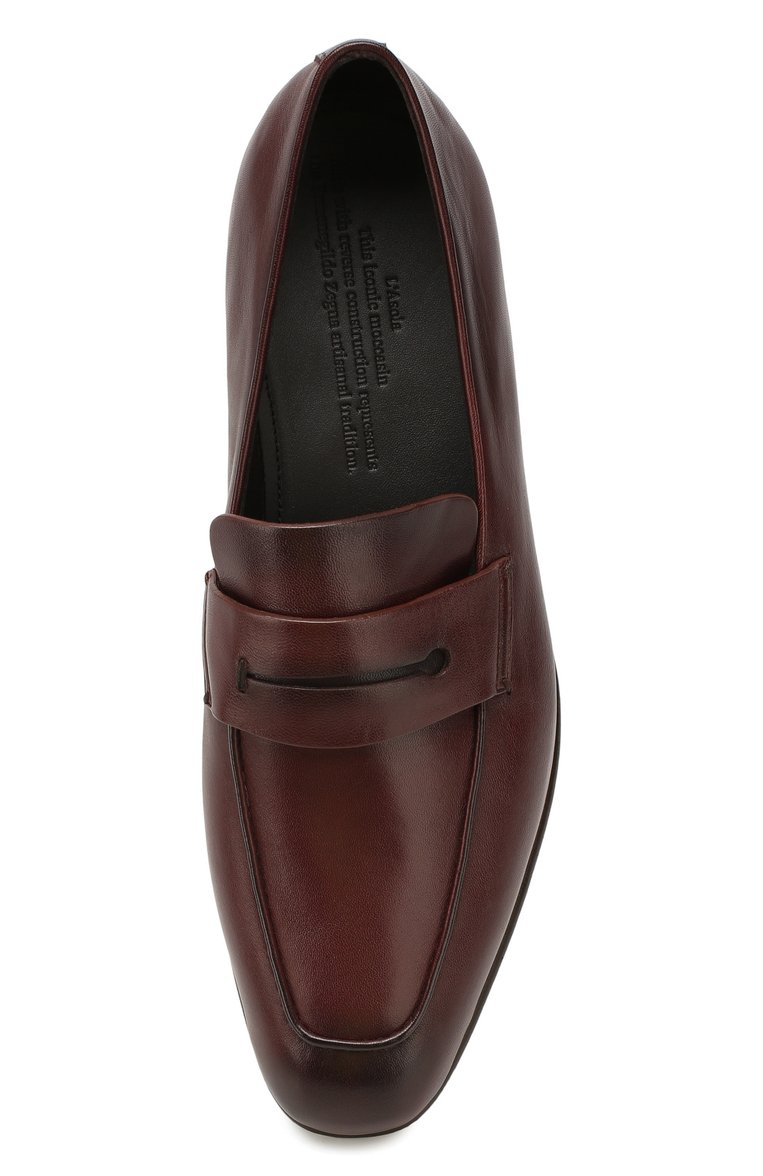 Мужские кожаные пенни-лоферы ZEGNA бордового цвета, арт. A3014X-LHAFR | Фото 5 (Материал внутренний: Натуральная кожа; Стили: Классический; Материал сплава: Проставлено; Нос: Не проставлено; Материал внешний: Натуральная кожа)