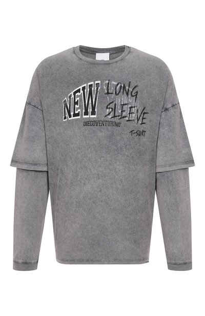 Мужская хлопковый лонгслив DIEGO VENTURINO, арт. DVTS-MLCNEW-LS