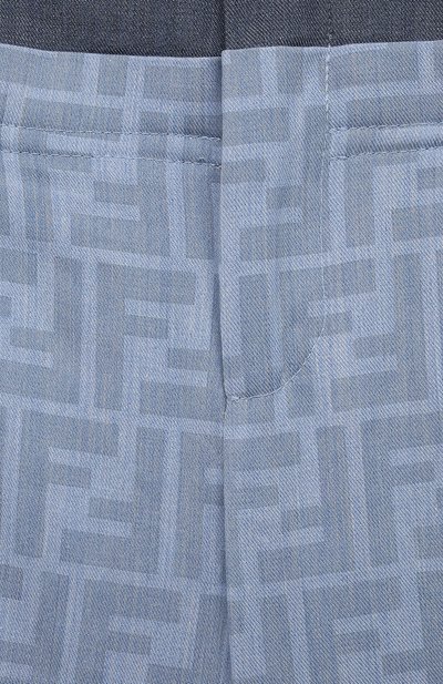 Хлопковые брюки FENDI голубого цвета по цене 49200 руб., арт. JFF306/AMIX/8A-12+, фото 3 Хлопковые брюки FENDI, арт. JFF306/AMIX/8A-12+, фото 3