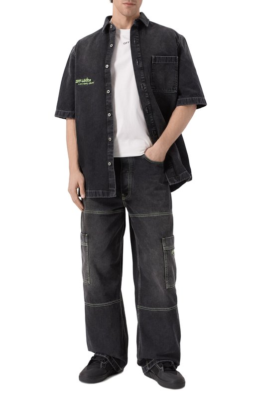 Хлопковая футболка Off-White 0MAA120S25JER00F Белый  0MAA120S25JER00F Фото 2