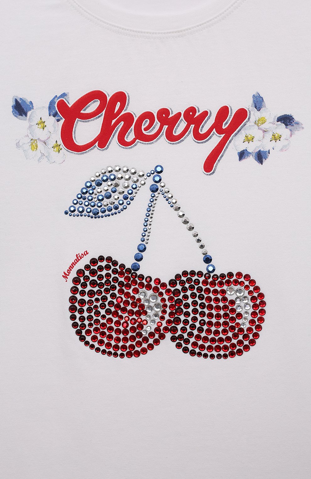 Хлопковая футболка MONNALISA белого цвета по цене 8715 руб., арт. 19A601, фото 3 Хлопковая футболка MONNALISA, арт. 19A601, фото 3