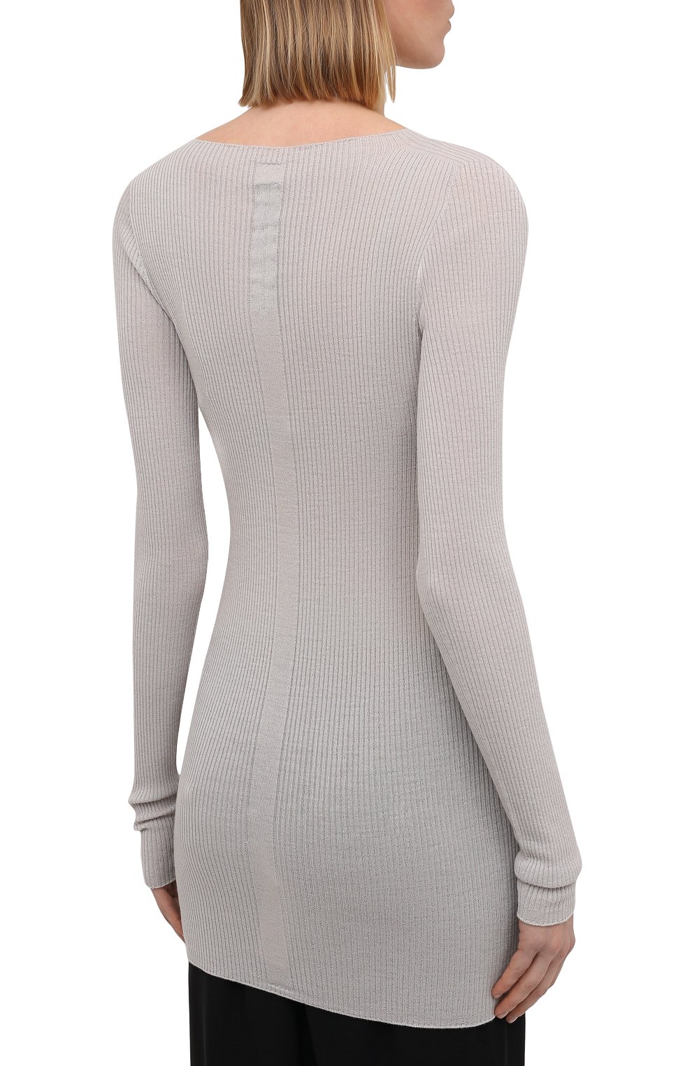Шерстяной пуловер RICK OWENS светло-серого цвета по цене 49900 руб., арт. RP21S3621/RIBM, фото 4 Шерстяной пуловер RICK OWENS, арт. RP21S3621/RIBM, фото 4
