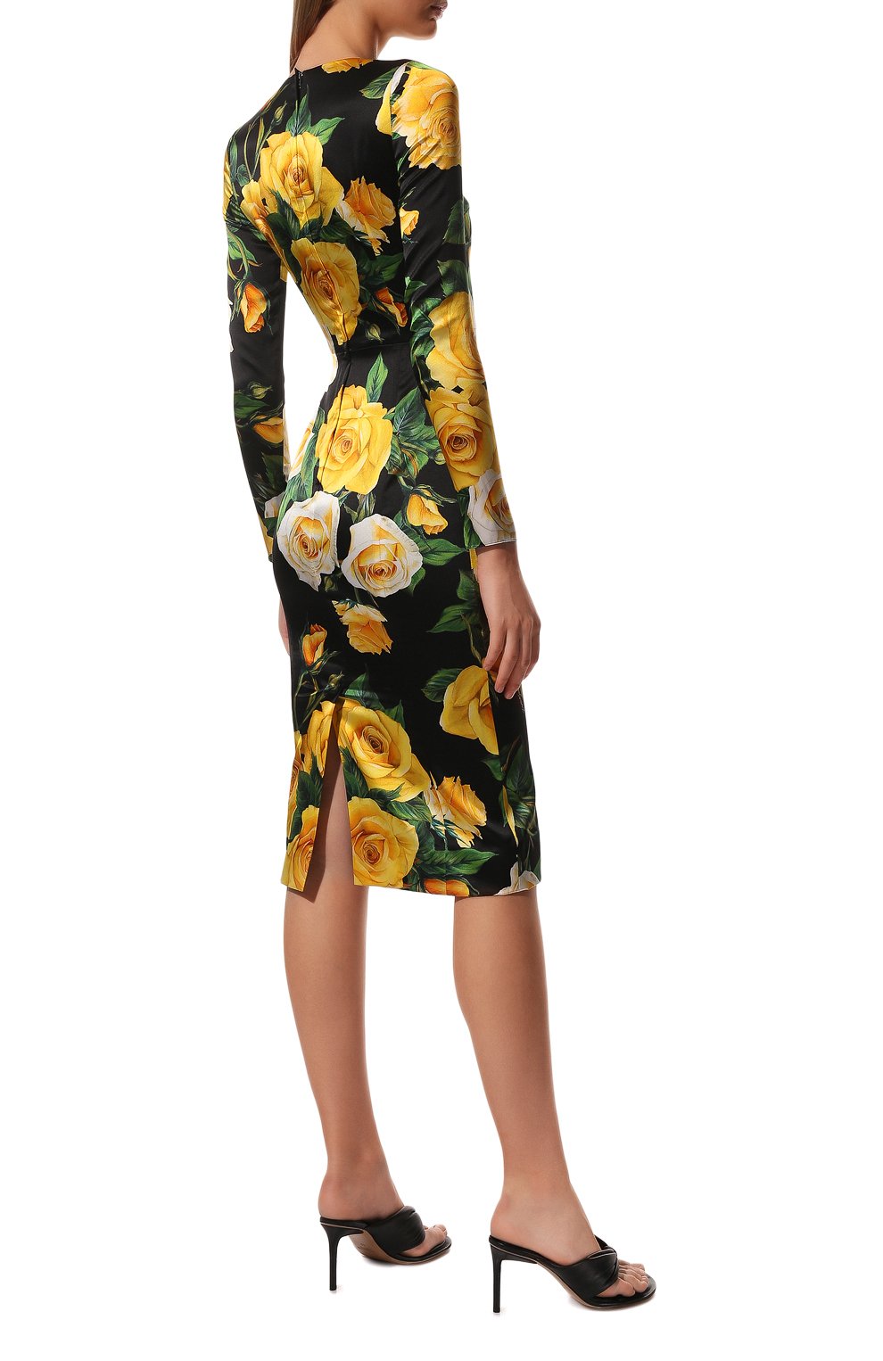 Шелковое платье DOLCE & GABBANA разноцветного цвета по цене 212000 руб., арт. F6ADBT/FSA3B, фото 4 Шелковое платье DOLCE & GABBANA, арт. F6ADBT/FSA3B, фото 4