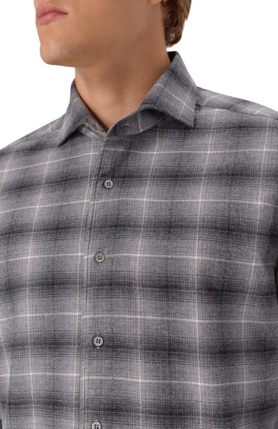 Рубашка из хлопка и кашемира CORNELIANI серого цвета по цене 46850 руб., арт. 26P156-2611629, фото 5 Рубашка из хлопка и кашемира CORNELIANI, арт. 26P156-2611629, фото 5
