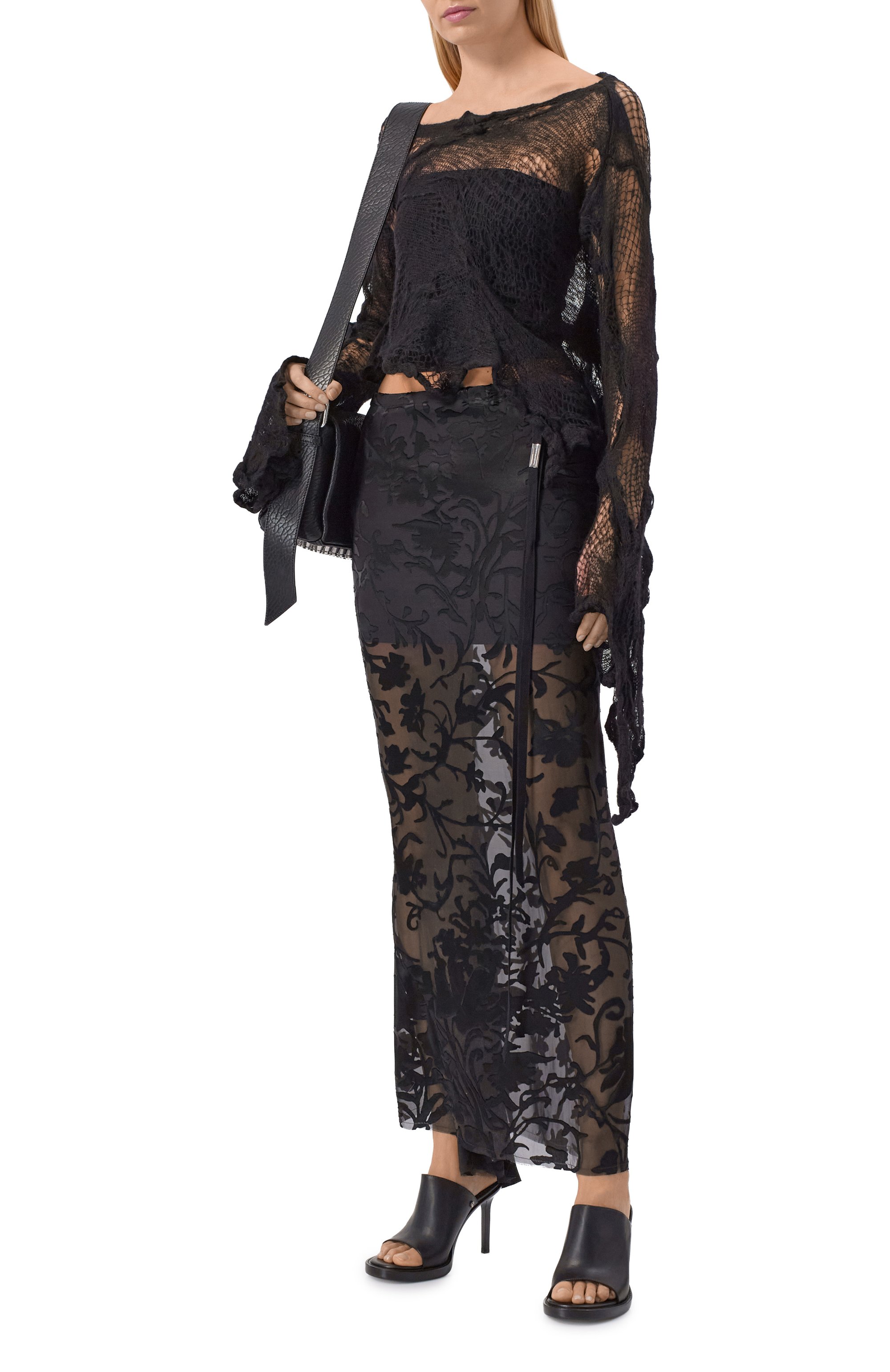 Юбка из вискозы и шелка ANN DEMEULEMEESTER, арт. B0010457/FA715, фото 2