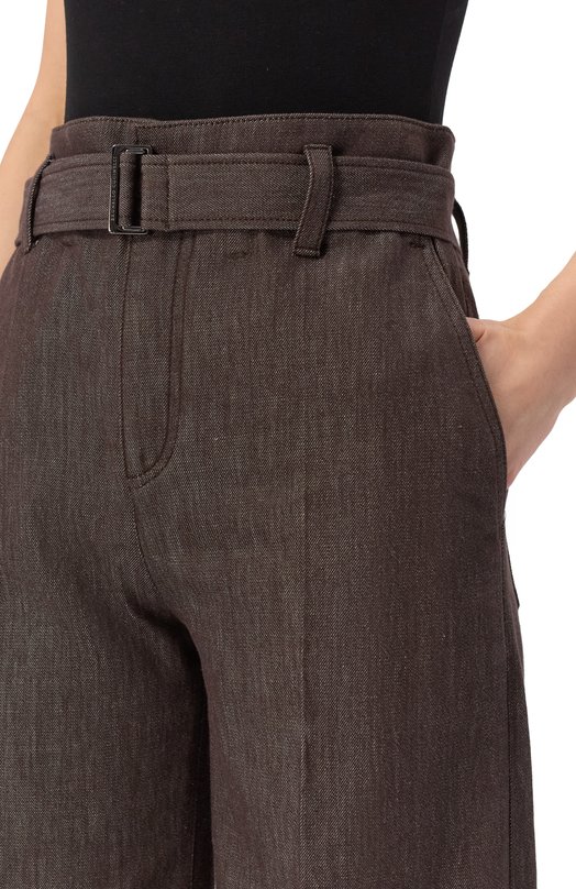 Хлопковые брюки Brunello Cucinelli MP125P4012 Коричневый  MP125P4012 Фото 5