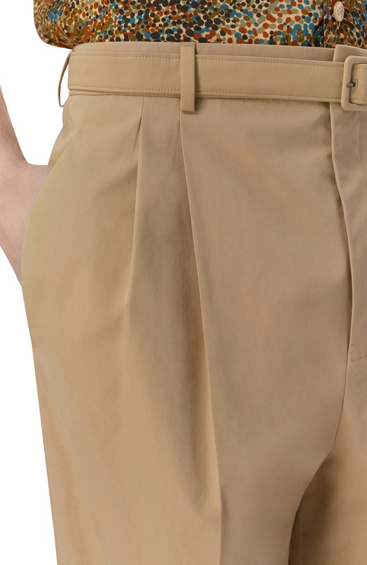 Хлопковые брюки Saint Laurent 854428/Y1N29 Бежевый  854428/Y1N29 Фото 5