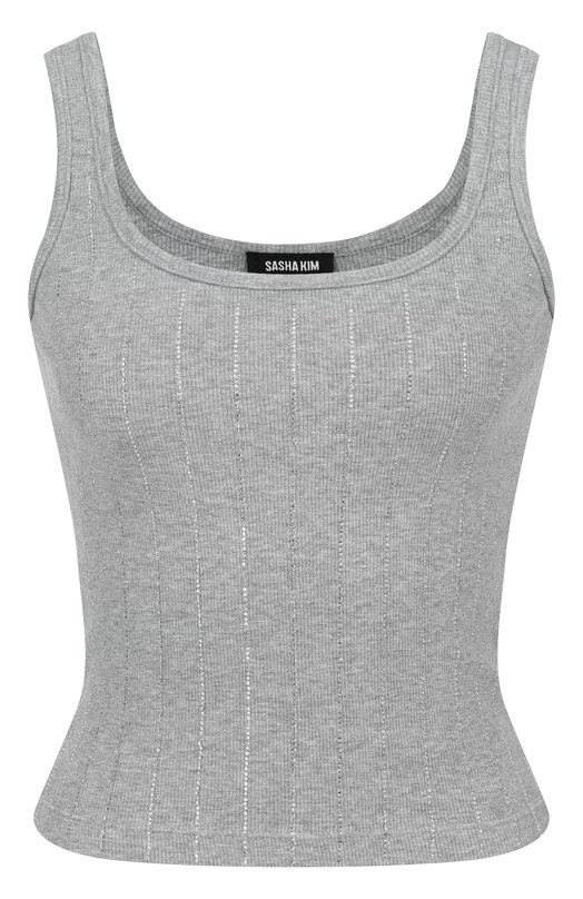Хлопковый топ Sasha Kim SK-00001776 Серый SK-00001776