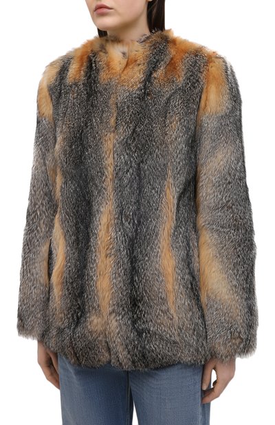 Шуба из меха лисы SAINT LAURENT разноцветного цвета по цене 1435000 руб., арт. 603348/Y7RG2, фото 3 Шуба из меха лисы SAINT LAURENT, арт. 603348/Y7RG2, фото 3