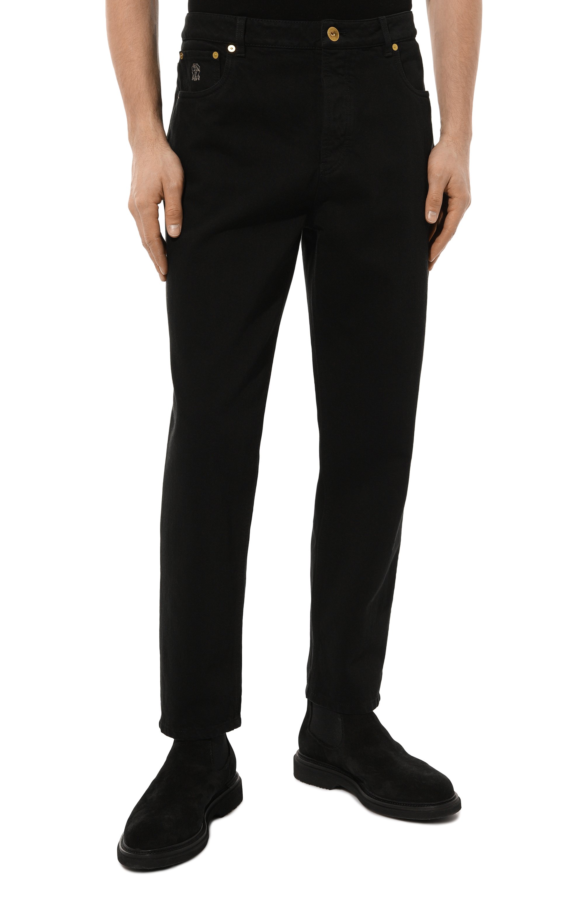 Джинсы straight fit BRUNELLO CUCINELLI черного цвета по цене 94150 руб., арт. M262PB2275, фото 3 Джинсы straight fit BRUNELLO CUCINELLI, арт. M262PB2275, фото 3