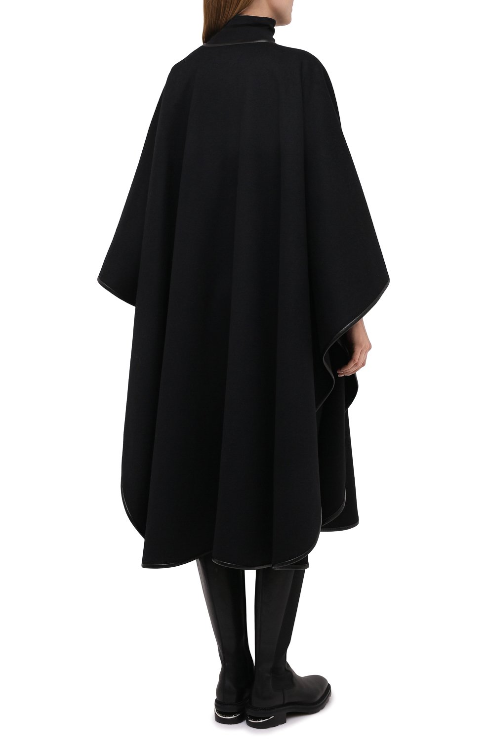 Шерстяная накидка SAINT LAURENT черного цвета по цене 346000 руб., арт. 634644/Y5B49, фото 4 Шерстяная накидка SAINT LAURENT, арт. 634644/Y5B49, фото 4