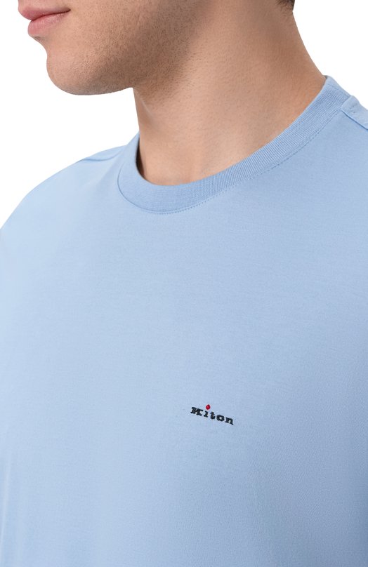 Хлопковая футболка Kiton UMK0891 Голубой  UMK0891 Фото 5