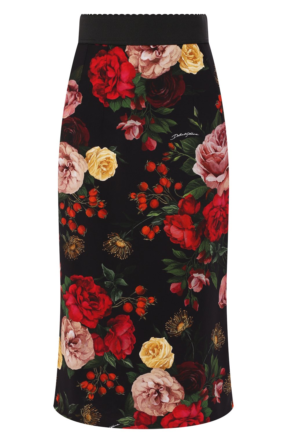 Юбка из вискозы DOLCE & GABBANA черного цвета по цене 109500 руб., арт. F4A1FT/FSRL5, фото 1 Юбка из вискозы DOLCE & GABBANA, арт. F4A1FT/FSRL5, фото 1