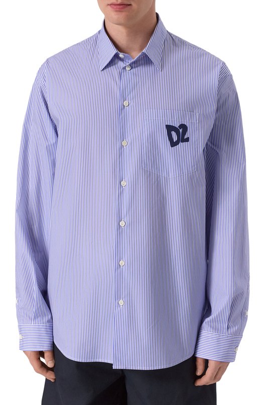 Хлопковая рубашка Dsquared2 S78DM0043/D35285 Синий  S78DM0043/D35285 Фото 3