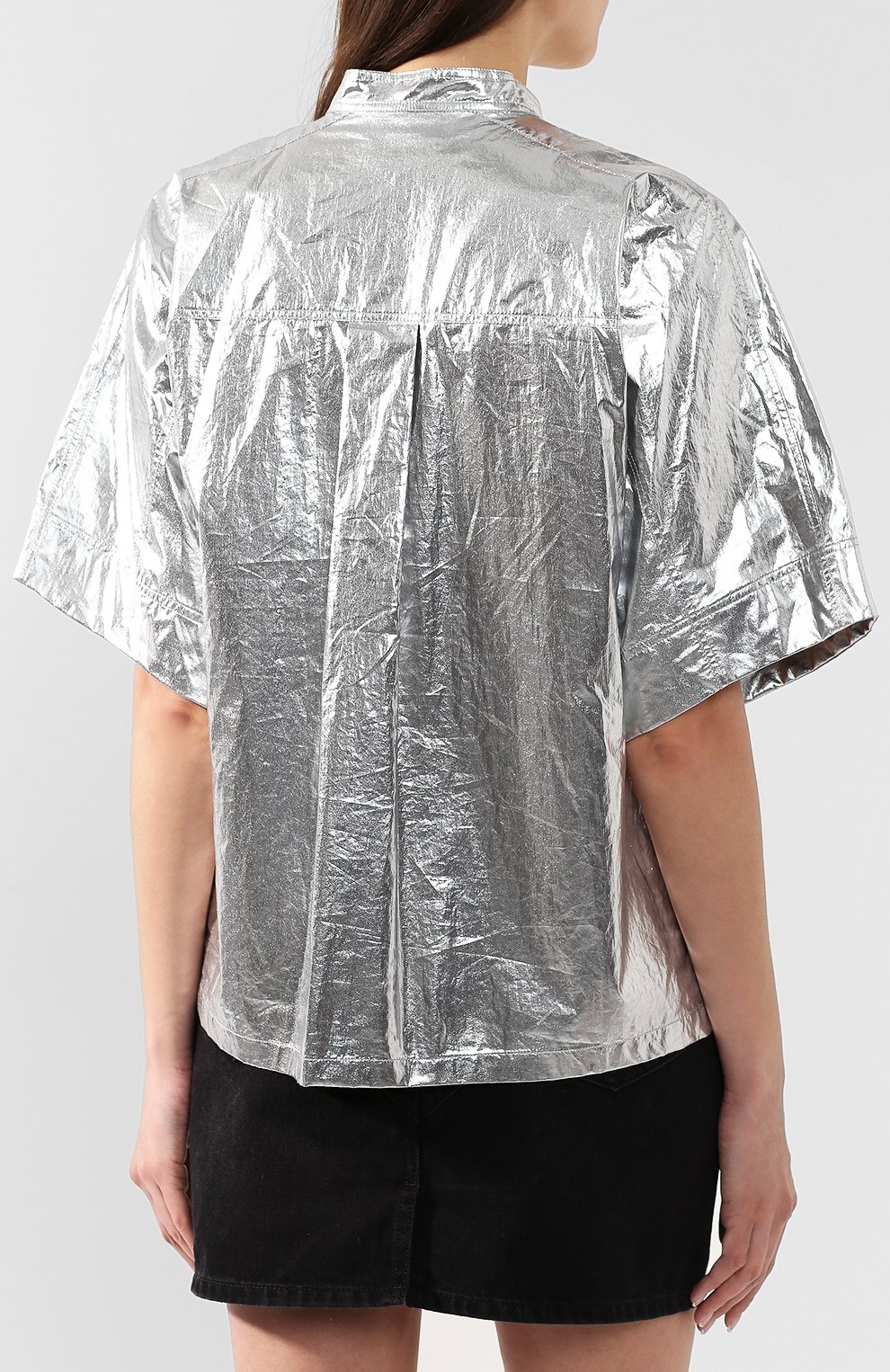 Хлопковая блузка ISABEL MARANT серебряного цвета по цене 42950 руб., арт. HT1486-19E007I/TREN, фото 4 Хлопковая блузка ISABEL MARANT, арт. HT1486-19E007I/TREN, фото 4