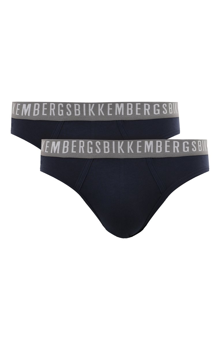 Мужские комплект из двух брифов DIRK BIKKEMBERGS темно-синего цвета, арт. BKK1USP02BI/0UTLET AW22-23 | Фото 1 (Материал сплава: Проставлено; Материал внешний: Хлопок; Нос: Не проставлено; Кросс-КТ: бельё; Мужское Кросс-КТ: Трусы; Трусы М: Брифы)