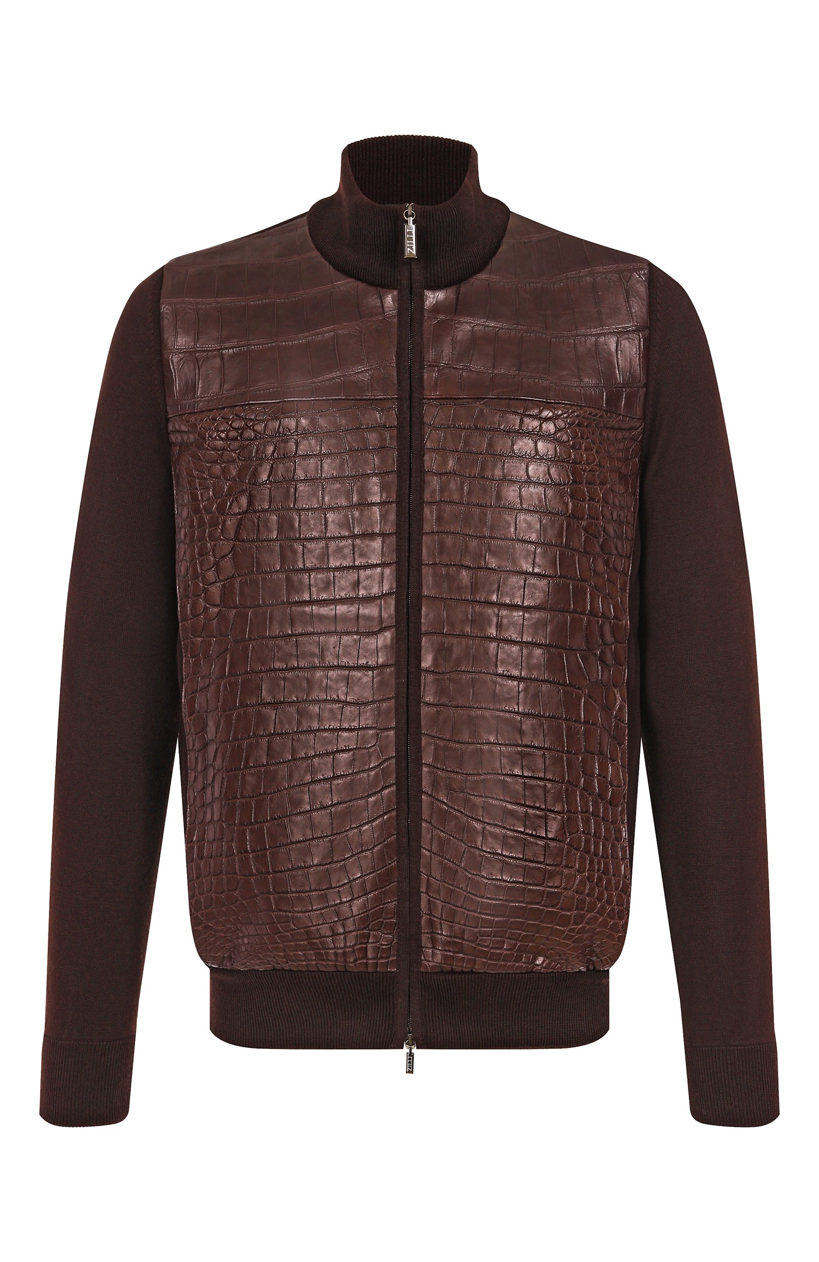 Кардиган с отделкой из кожи крокодила ZILLI, арт. KZMC01M0340VCRB00, фото 1