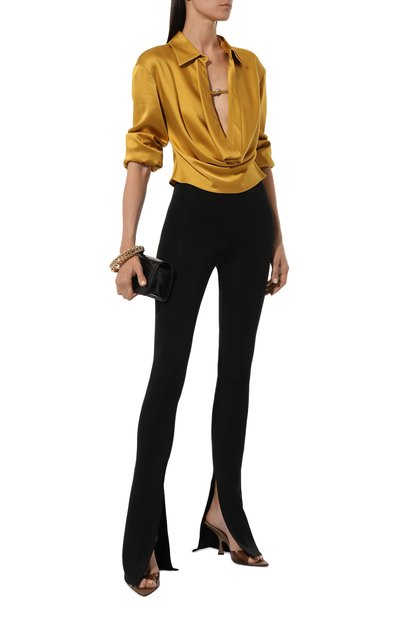 Блузка BLUMARINE золотого цвета по цене 78500 руб., арт. P422C243R, фото 2 Блузка BLUMARINE, арт. P422C243R, фото 2