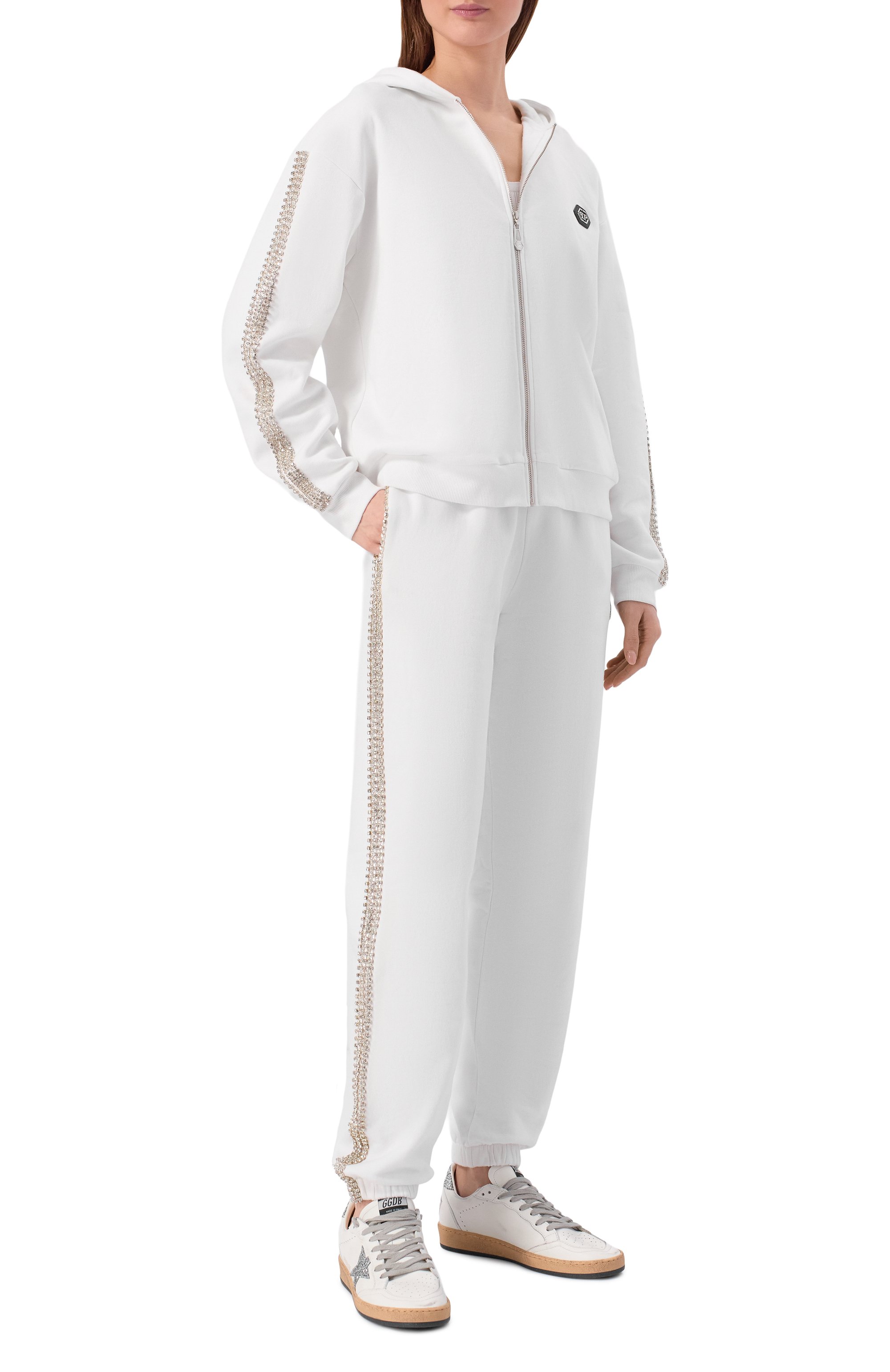 Хлопковые джоггеры с отделкой стразами PHILIPP PLEIN, арт. SAFC WJT2190 PTE004N, фото 2