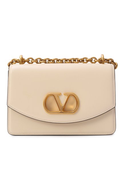 Женская сумка vain small VALENTINO кремвого цвета, арт. 6W2B0R17/GCB | Фото 1 (Размер: small; Материал сплава: Проставлено; Материал: Натуральная кожа; Драгоценные камни: Проставлено)