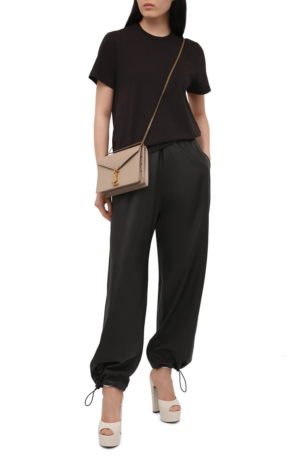 Кожаные босоножки jodie SAINT LAURENT, арт. 650258/1ZJ00, фото 2