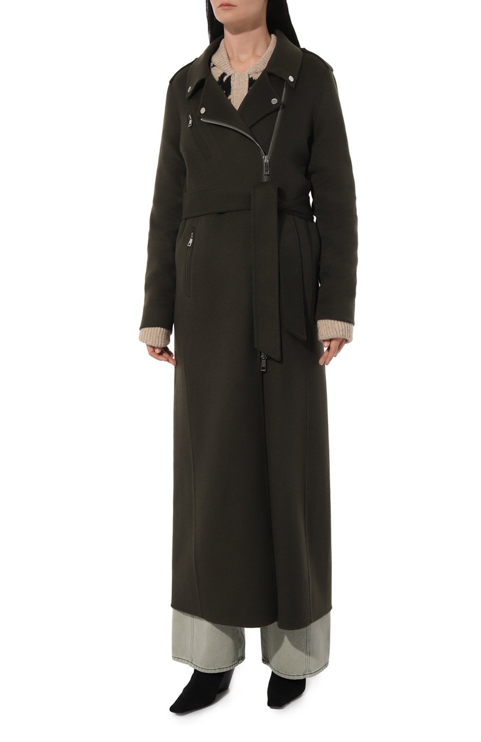 Шерстяное пальто P.A.R.O.S.H. хаки цвета по цене 99500 руб., арт. LEAK23-D431568, фото 3 Шерстяное пальто P.A.R.O.S.H., арт. LEAK23-D431568, фото 3