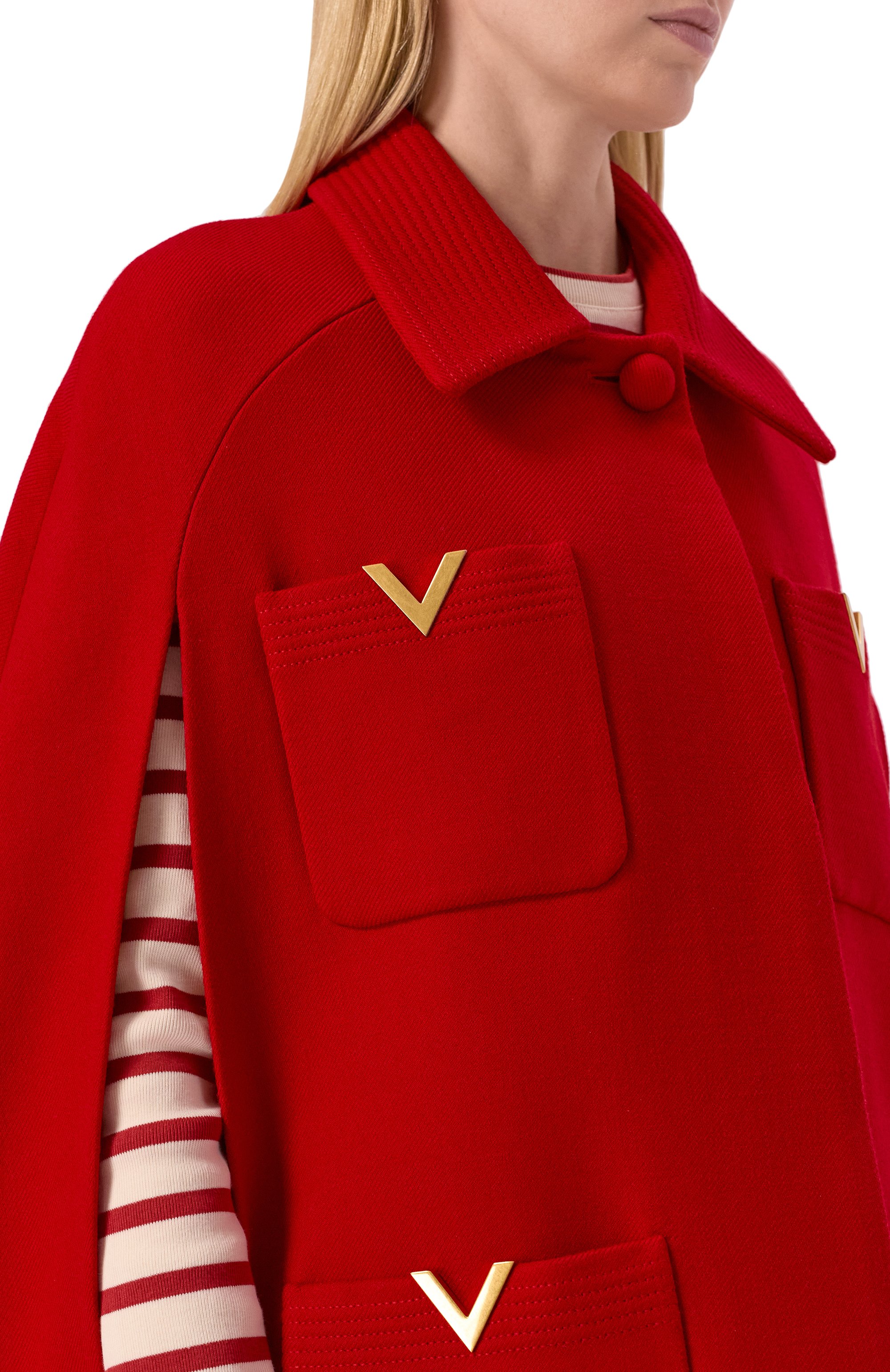 Шерстяной кейп VALENTINO, арт. 8B3CG4T5/5KJ, фото 5