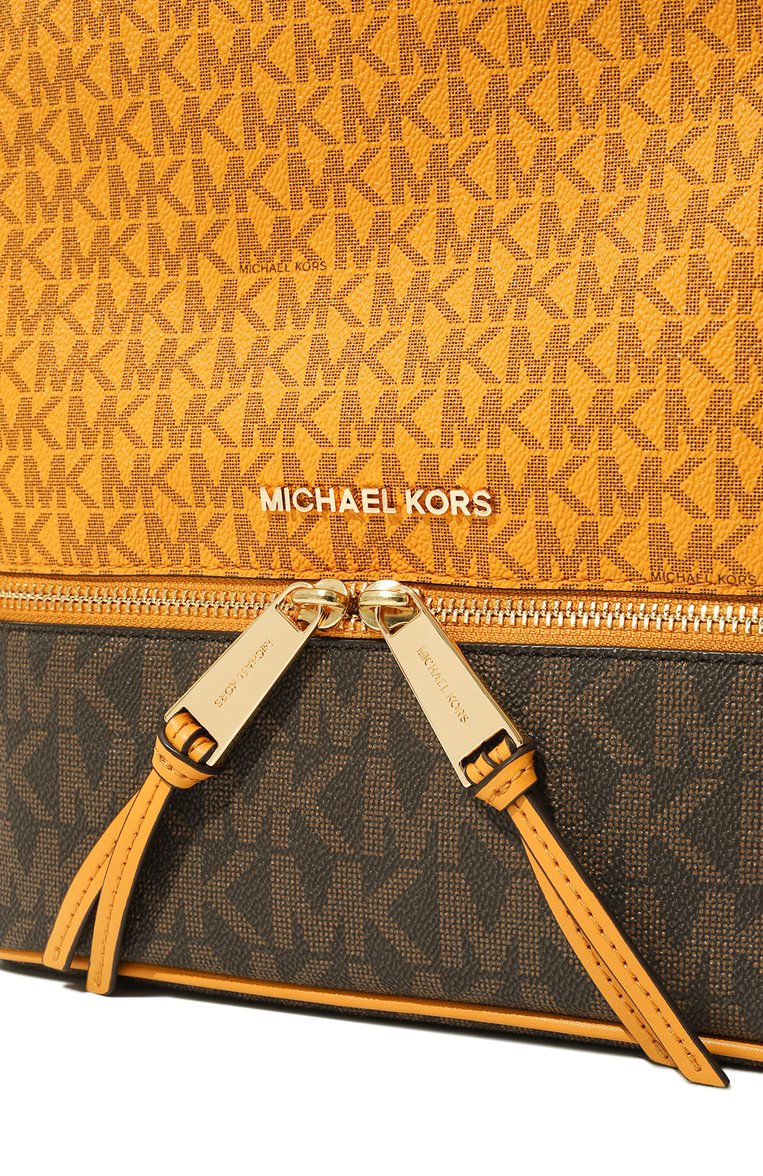 Женский рюкзак rhea zip MICHAEL MICHAEL KORS желтого цвета, арт. 30S0GEZB2V | Фото 3 (Материал сплава: Проставлено; Драгоценные камни: Проставлено; Материал: Текстиль, Экокожа; Размер: medium; Стили: Кэжуэл)