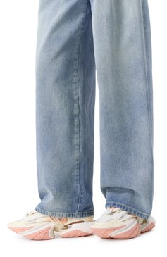 Женские комбинированные кроссовки unicorn BALMAIN розового цвета, арт. EN1VF724/KJNR | Фото 3 (Подошва: Платформа; Материал внутренний: Текстиль; Драгоценные камни: Проставлено; Материал утеплителя: Без утеплителя; Кросс-КТ: Низкие; Материал внешний: Текстиль; Материал сплава: Проставлено; Стили: Гранж)