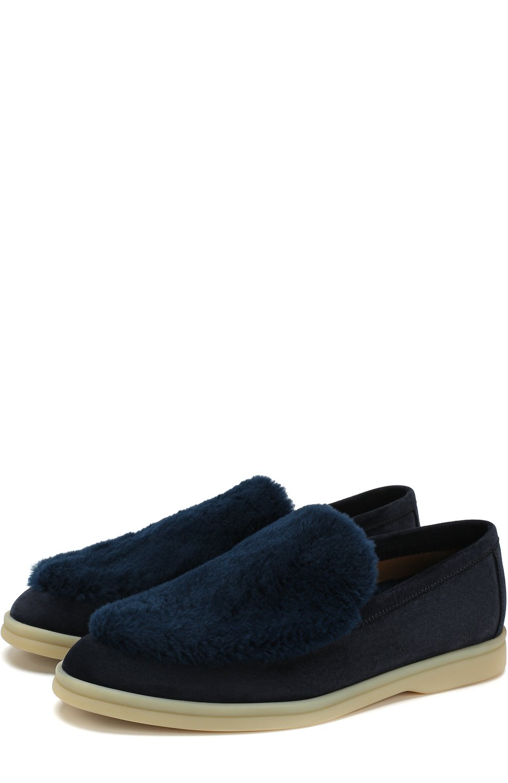 Замшевые лоферы summer walk с отделкой из меха нутрии LORO PIANA, арт. FAI2355, фото 1