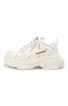 Мужские комбинированные кроссовки triple s BALENCIAGA белого цвета, арт. 536737/W2FA1 | Фото 3 (Стили: Классический; Драгоценные камни: Проставлено; Материал сплава: Проставлено; Материал внешний: Экокожа; Подошва: Массивная; Кросс-КТ: Низкие; Материал утеплителя: Без утеплителя; ширина носка стельки: 8,5, 9,2, 9,4, 9,5)