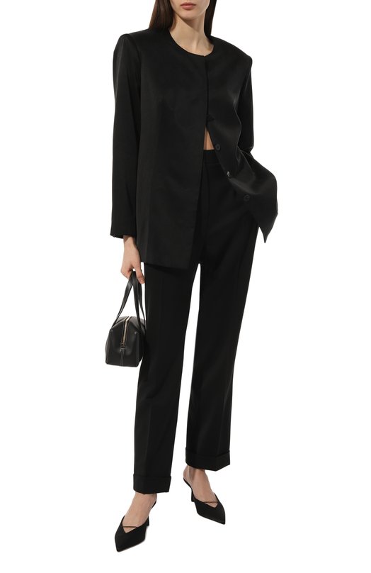 Шерстяные брюки Dolce & Gabbana FTC1AT/FUBE7 Чёрный  FTC1AT/FUBE7 Фото 2