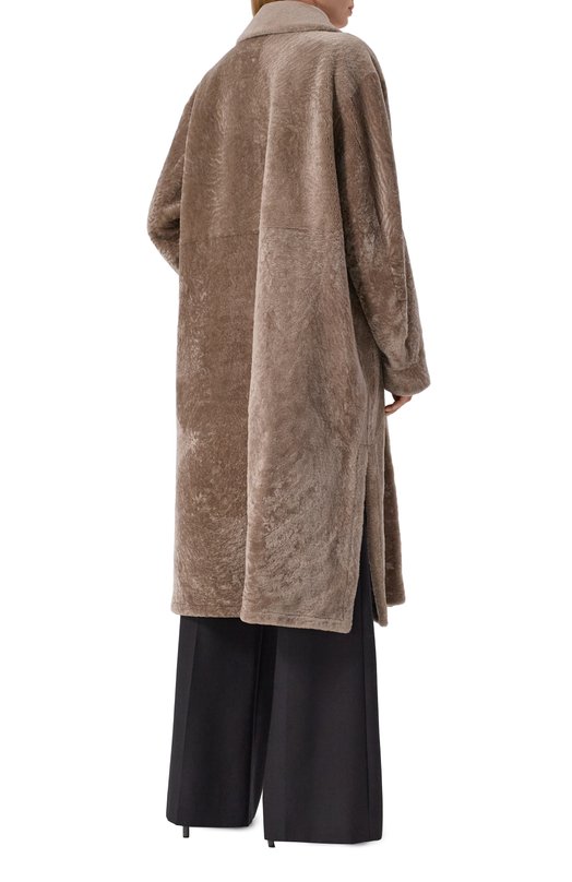 Двусторонняя дубленка из овчины manzoni24 25M1115-S23N/48-50 Бежевый  25M1115-S23N/48-50 Фото 4