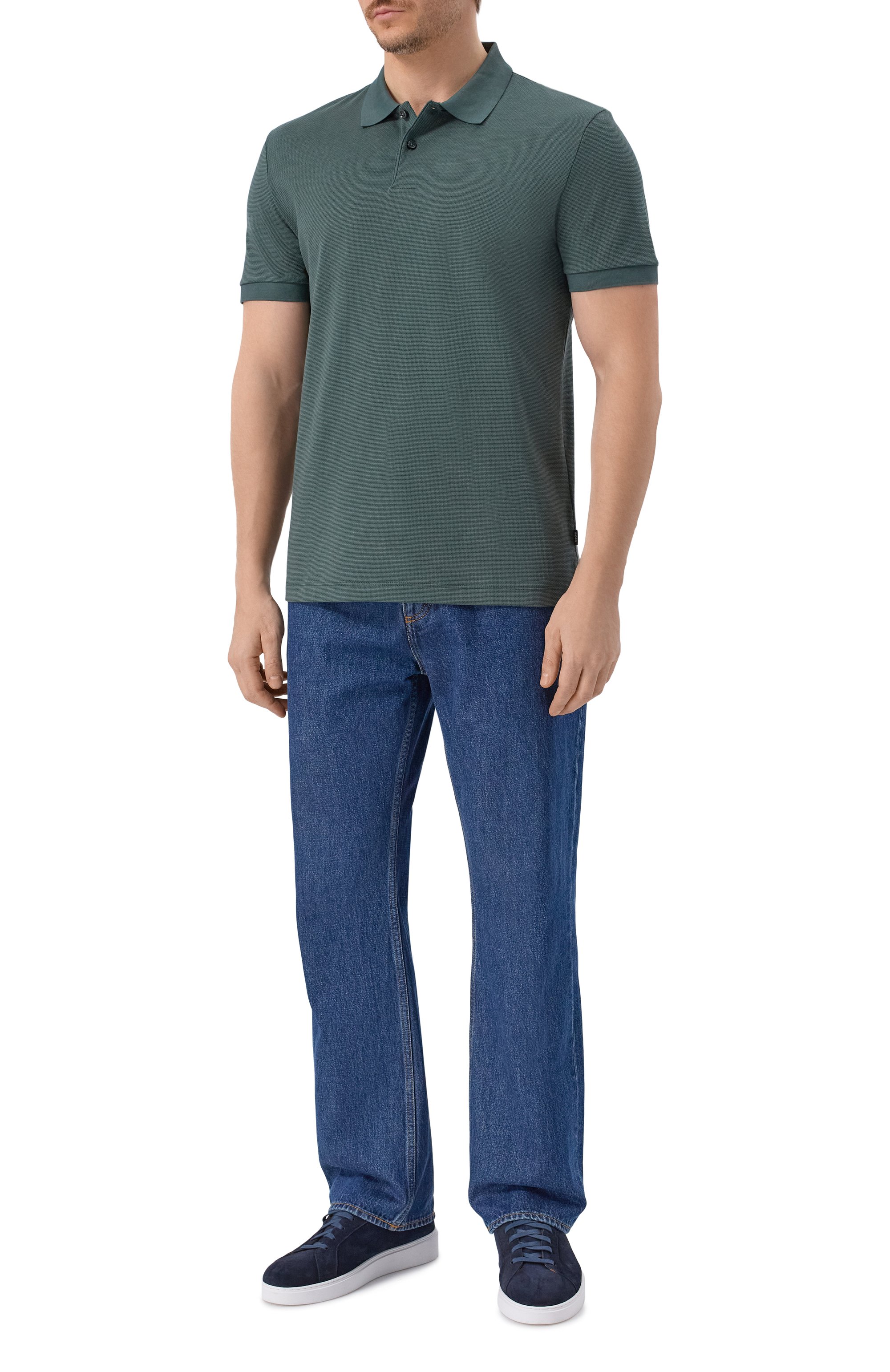 Хлопковое поло BOSS, арт. 50555172, фото 2