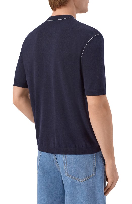 Джемпер из шелка и льна Gucci 851828/XKFC8 Синий  851828/XKFC8 Фото 4