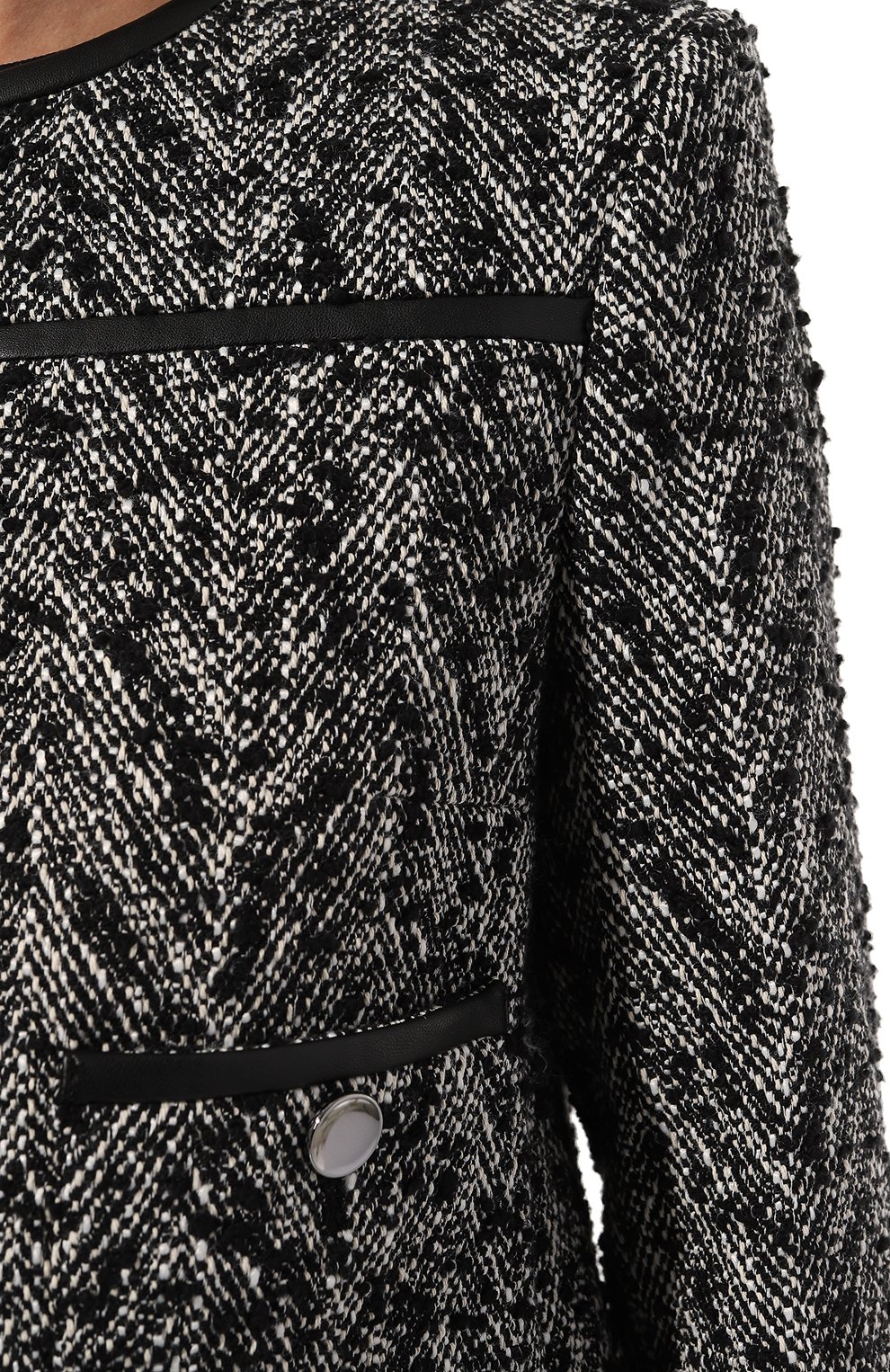 Жакет из хлопка и вискозы BOSS черно-белого цвета по цене 41400 руб., арт. 50495705, фото 5 Жакет из хлопка и вискозы BOSS, арт. 50495705, фото 5