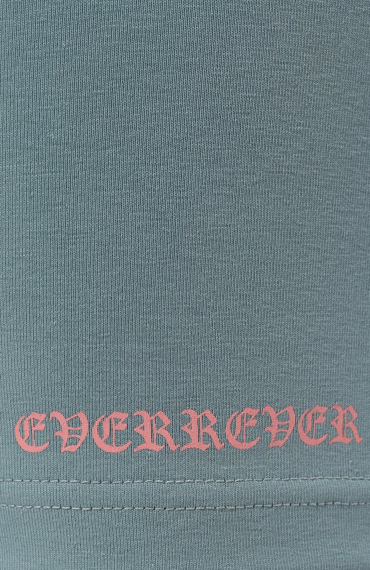 Женские хлопковые шорты EVERREVER светло-голубого цвета, арт. RE-CYC-SMB-02 | Фото 5 (Материал внешний: Хлопок; Длина Ж (юбки, платья, шорты): Мини; Стили: Спорт-шик; Женское Кросс-КТ: Шорты-одежда, Шорты-спорт; Драгоценные камни: Проставлено; Нос: Не проставлено; Материал сплава: Проставлено)