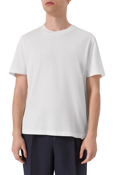 Хлопковая футболка BRIONI белого цвета по цене 66550 руб., арт. UJSY0L-OA613, фото 3 Хлопковая футболка BRIONI, арт. UJSY0L-OA613, фото 3