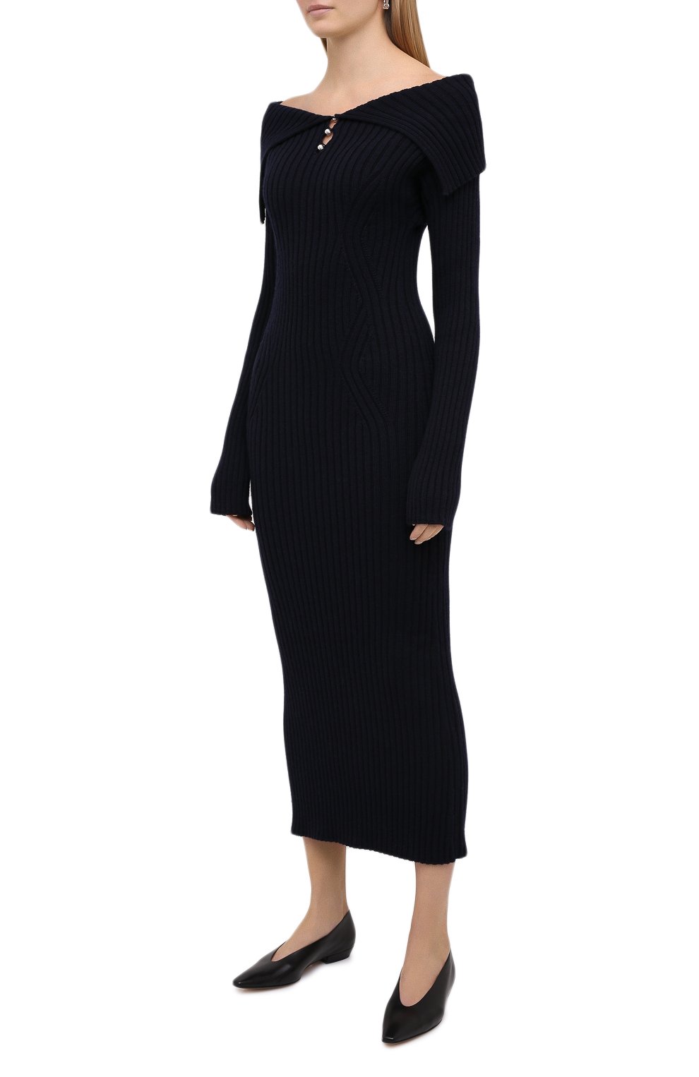 Шерстяное платье LANVIN темно-синего цвета по цене 99500 руб., арт. RW-DR382M-MV09-H20, фото 3 Шерстяное платье LANVIN, арт. RW-DR382M-MV09-H20, фото 3