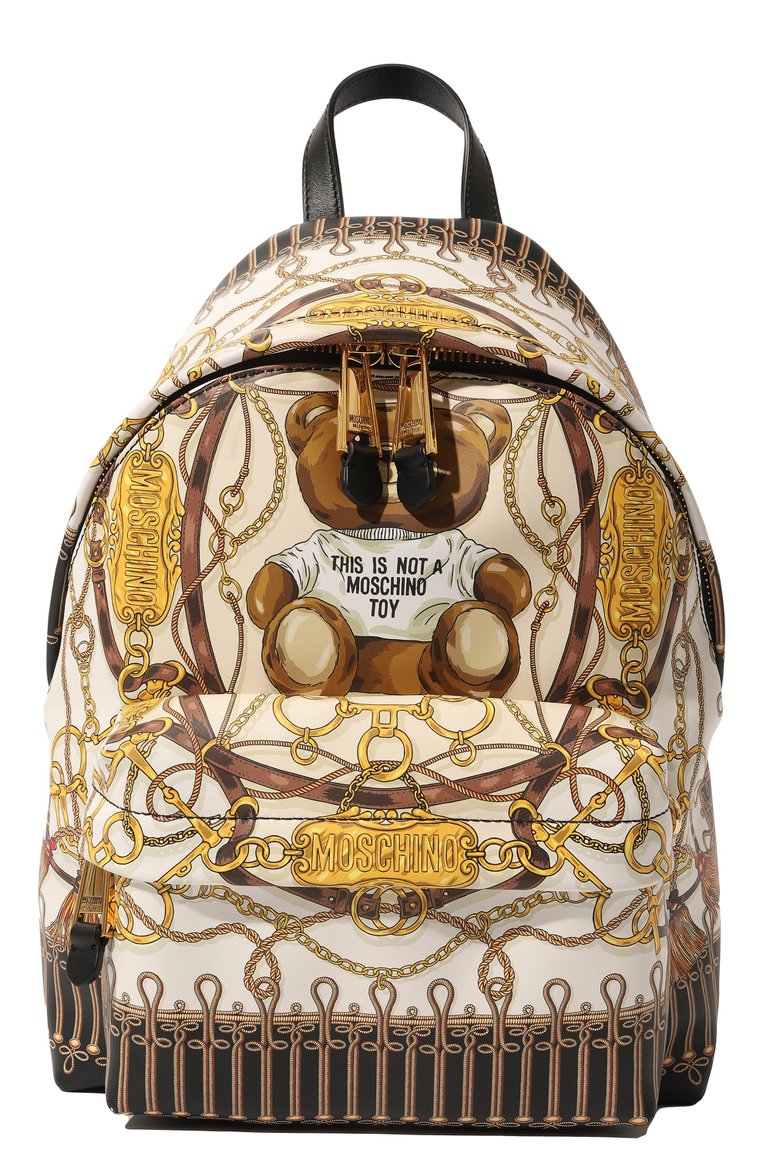 Женский рюкзак MOSCHINO бежевого цвета, арт. A7611/8023 | Фото 1 (Размер: medium; Материал: Натуральная кожа; Стили: Кэжуэл; Нос: Не проставлено)