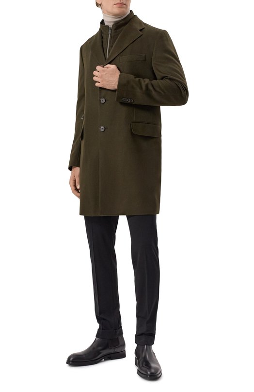 Шерстяное пальто Corneliani 941508-9412321 Хаки  941508-9412321 Фото 2