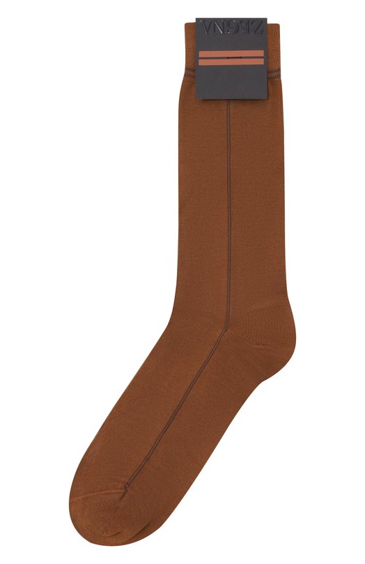 Хлопковые носки Zegna N5V40/720 Коричневый N5V40/720