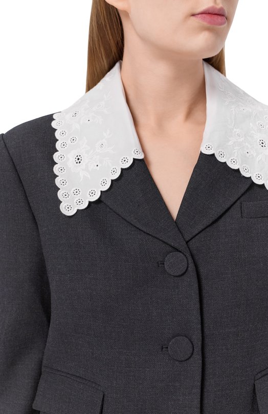 Жакет из шерсти и вискозы self-portrait RS26069JGR Серый  RS26069JGR Фото 5