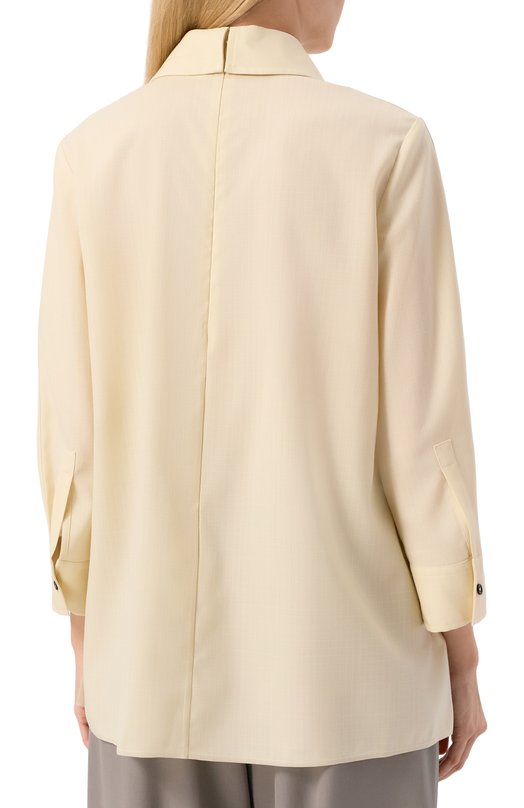 Шерстяная блузка Jil Sander J01NC0170/J40171 Кремовый  J01NC0170/J40171 Фото 4