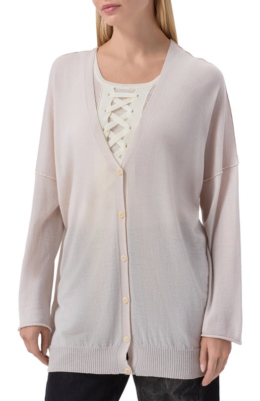 Кардиган из кашемира и шелка Isabel Benenato DK922S26 Бежевый  DK922S26 Фото 3