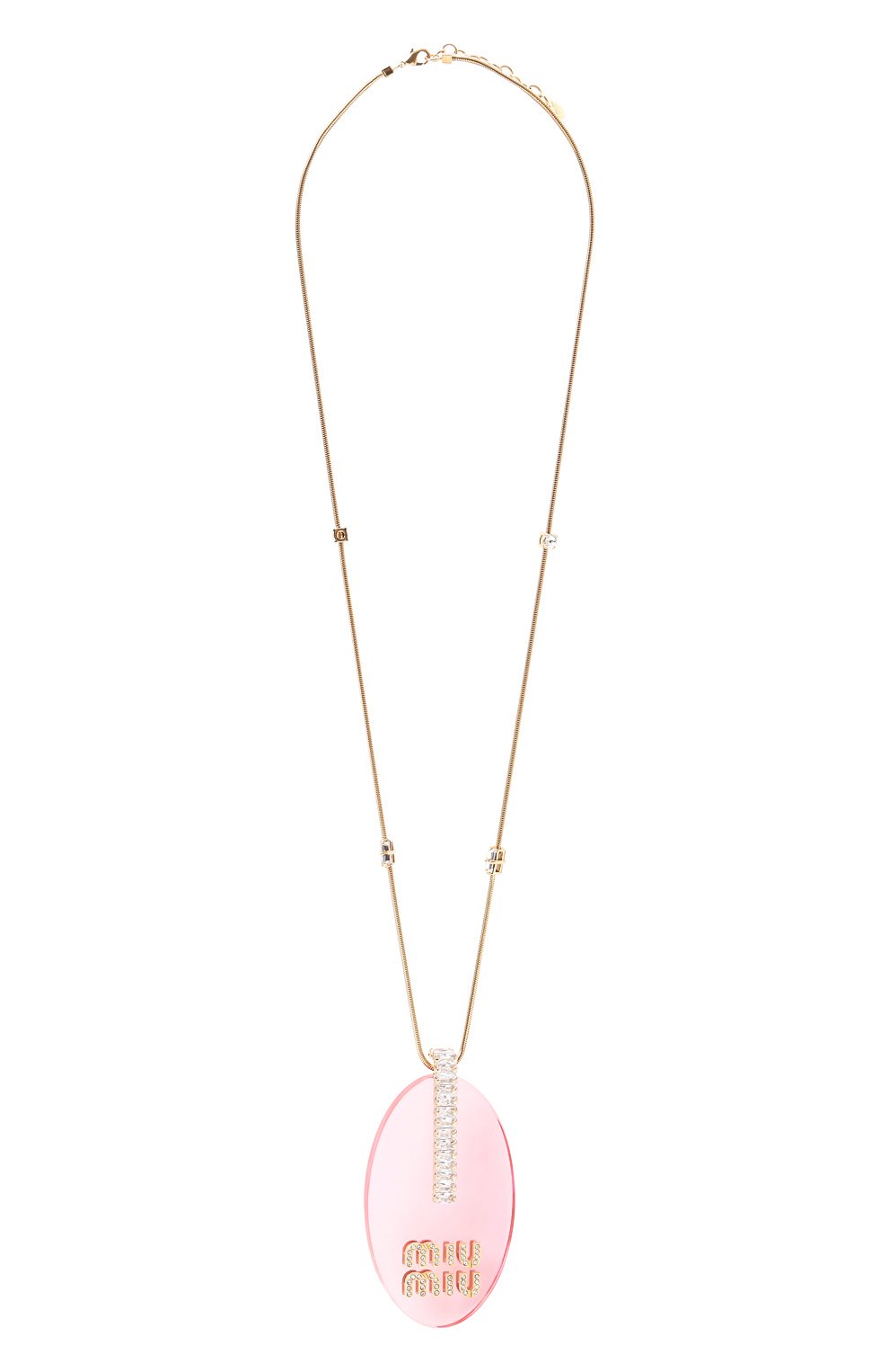 Колье MIU MIU розового цвета по цене 78000 руб., арт. 5JC817-2DNZ-F0OSO, фото 1 Колье MIU MIU, арт. 5JC817-2DNZ-F0OSO, фото 1