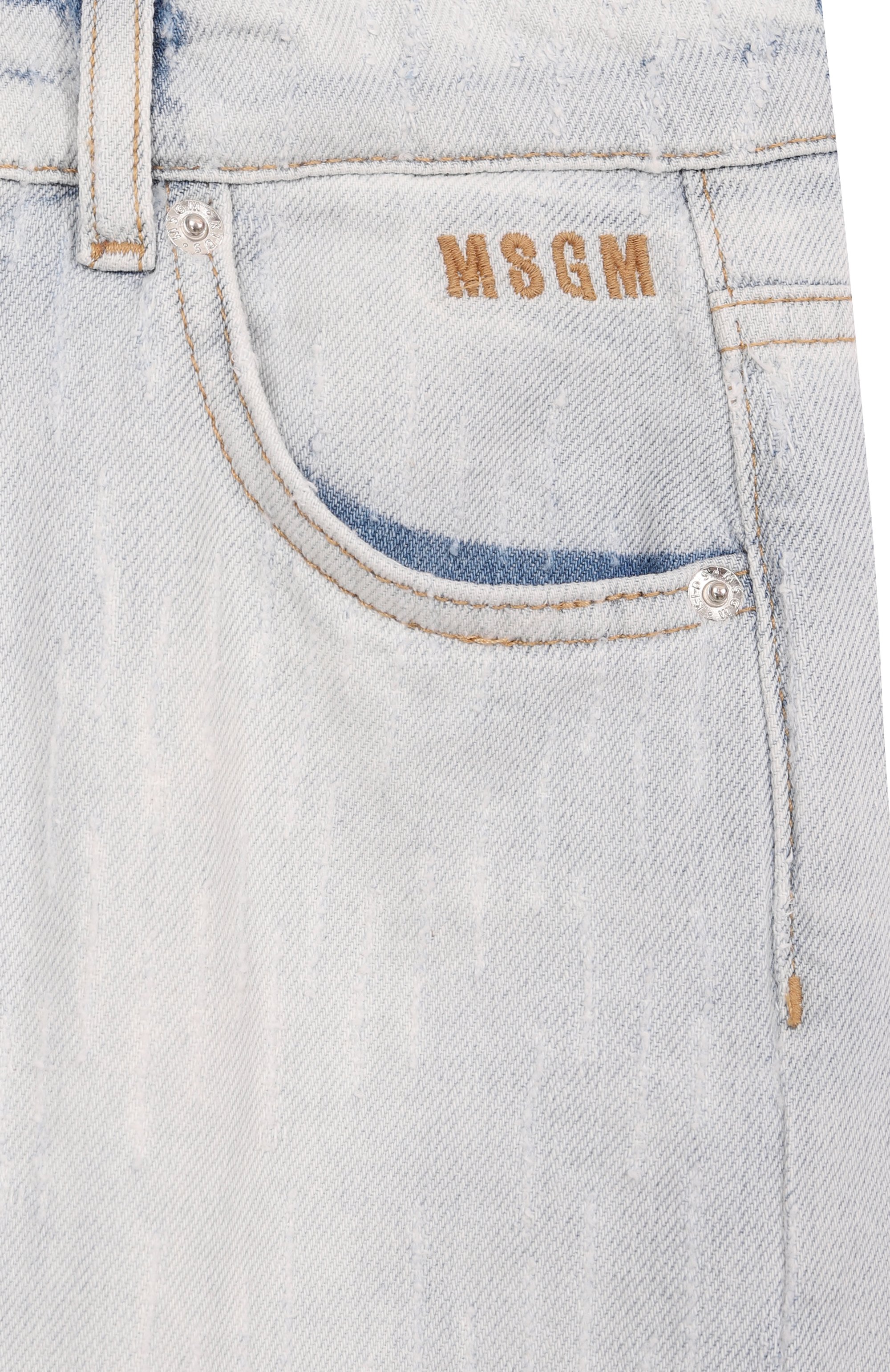 Джинсы MSGM KIDS голубого цвета по цене 18700 руб., арт. S6MSJUDP044, фото 3 Джинсы MSGM KIDS, арт. S6MSJUDP044, фото 3