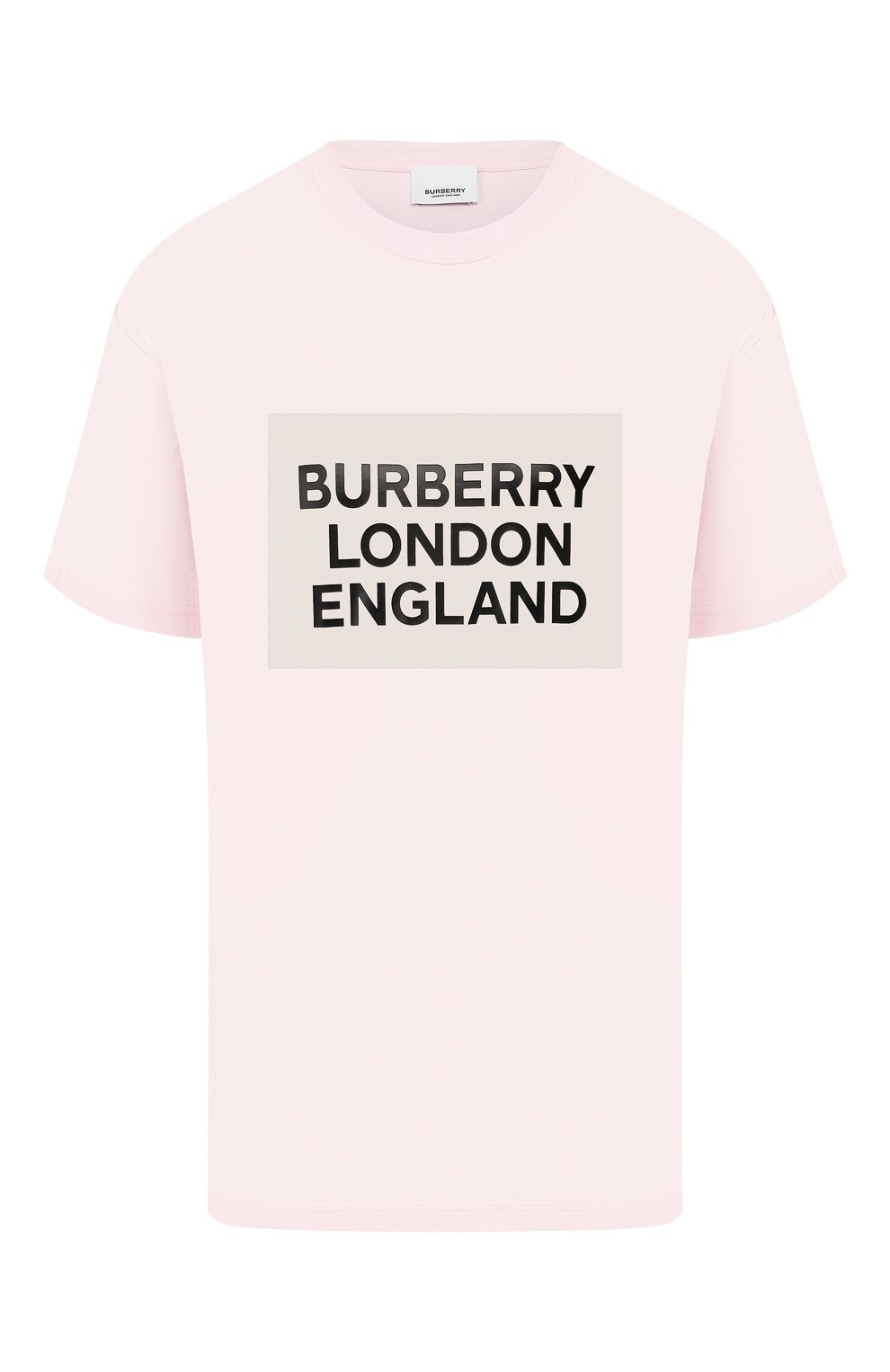 Хлопковая футболка BURBERRY розового цвета по цене 52100 руб., арт. 8026882, фото 1 Хлопковая футболка BURBERRY, арт. 8026882, фото 1